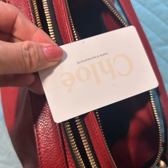 S O L D !   🌹 Authentic Chloe Red Leather - with authentication card. - Picture 11 of 14